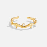 Platt ring med pärlor